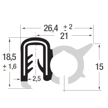 2-4mm Edge Trim with side seal