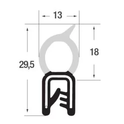 2-4mm Edge Trim PVC w. topseal
