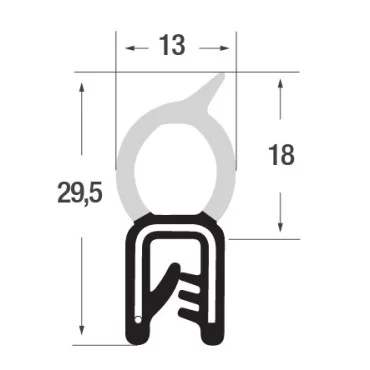 2-4mm Edge Trim PVC w. topseal