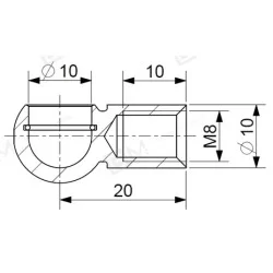 Ball socket Ø10mm Steel
