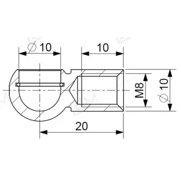 Ball socket Ø10mm Steel