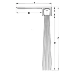 50/25mm 1m Børsteliste Alu.