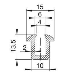 U-Profil 6mm m.hager Gummi