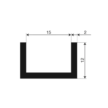 U-Profil 15mm Gummi