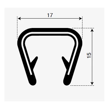 Kantliste 9-12mm Sort