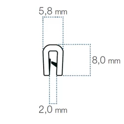 Kantliste Hvid 1,5-2mm PVC
