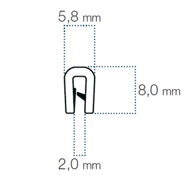 Kantliste 1-2mm Sort PVC