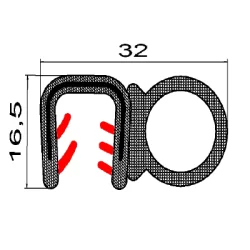 Kantliste 2032DU m. sidetæt..