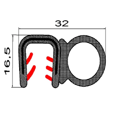 Kantliste 2032DU m. sidetæt..