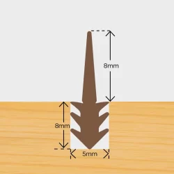 Skraberprofil 8mm Sort