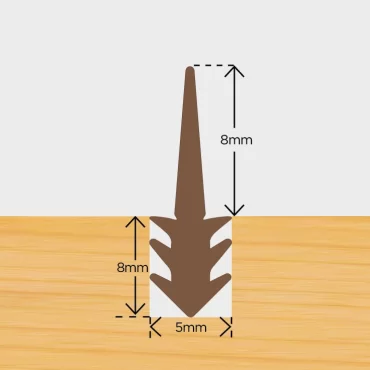 Skraberprofil 8mm Sort