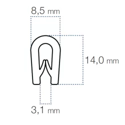 Kantliste Hvid 2,5-3mm PVC