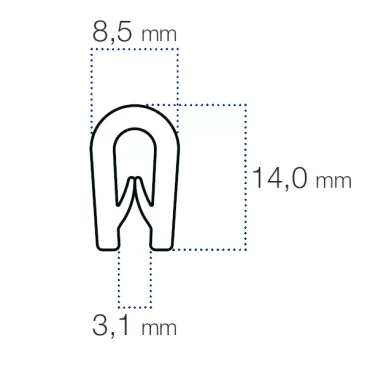 Kantliste Hvid 2,5-3mm PVC